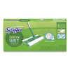 Swiffer® Sweeper Mop, 10 x 4.8 White Cloth Head, 46" Silver/Green Aluminum/Plastic Handle Wet/Dry Mop Pad - Office Ready