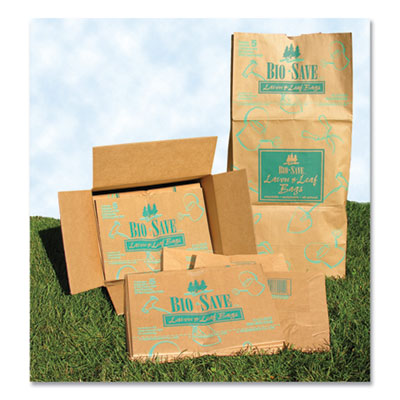 AJM Packaging Corporation Lawn & Leaf Bags, 30 gal, 1 mil, Brown Kraft, 50/Carton Lawn/Leaf & Large Trash Bags - Office Ready