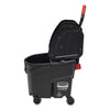 Rubbermaid® Commercial WaveBrake 2.0 Bucket/Wringer Combos, Down-Press, 35 qt, Plastic, Black Mop Bucket Carts - Office Ready