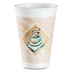 Dart® Café G® Foam Hot/Cold Cups, 16 oz, Brown/Green/White, 1,000/Carton