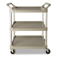 Rubbermaid® Commercial Three-Shelf Service Cart, Plastic, 3 Shelves, 200 lb Capacity, 18.63