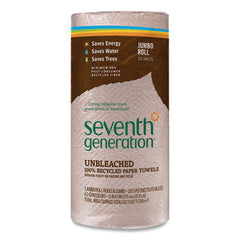 Seventh Generation® Natural Unbleached 100% Recycled Paper Kitchen Towel Rolls, 2-Ply, Individually Wrapped, 11 x 9, 120/Roll, 30 Rolls/Carton