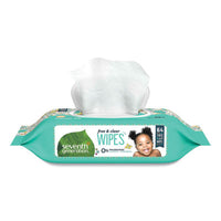 Seventh Generation® Free & Clear Baby Wipes, 7 x 7, Unscented, White, 64/Flip Top Pack, 12 Packs/Carton Hand/Body Wet Wipes - Office Ready