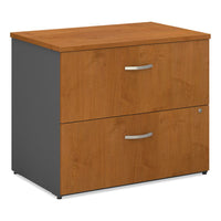 Bush® Series C Lateral File, 2 Legal/Letter/A4/A5-Size File Drawers, Natural Cherry/Graphite Gray, 35.75