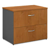 Bush® Series C Lateral File, 2 Legal/Letter/A4/A5-Size File Drawers, Natural Cherry/Graphite Gray, 35.75" x 23.38" x 29.88" Lateral Desk Pedestals - Office Ready