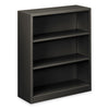 HON® Brigade® Metal Bookcases, Three-Shelf, 34.5w x 12.63d x 41h, Charcoal Standard Multi-Shelf Bookcases - Office Ready