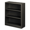 HON® Brigade® Metal Bookcases, Three-Shelf, 34.5w x 12.63d x 41h, Charcoal Standard Multi-Shelf Bookcases - Office Ready