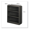 HON® Brigade® Metal Bookcases, Three-Shelf, 34.5w x 12.63d x 41h, Charcoal Standard Multi-Shelf Bookcases - Office Ready