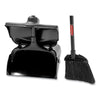 Rubbermaid® Commercial Lobby Pro® Dustpan, with Cover, 12.5w x 37h, Plastic Pan/Metal Handle, Black Hopper Dustpans - Office Ready