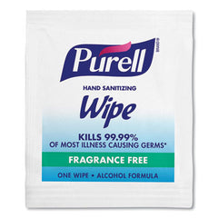 PURELL® Sanitizing Hand Wipes, Individually Wrapped, 5 x 7, Unscented, White, 1,000/Carton