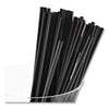 AmerCareRoyal® Sip Straws, 7.5", Plastic, Black, 10,000/Carton Stir Straws - Office Ready