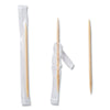 AmerCareRoyal® Cello-Wrapped Round Wood Toothpicks, 2.5", Natural, 1,000/Box, 15 Boxes/Carton Wrapped Toothpicks - Office Ready