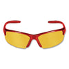 KleenGuard™ Equalizer* Safety Glasses, Red Frames, Amber/Yellow Lens, 12/Box Wraparound Safety Glasses - Office Ready