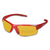 KleenGuard™ Equalizer* Safety Glasses, Red Frames, Amber/Yellow Lens, 12/Box Wraparound Safety Glasses - Office Ready