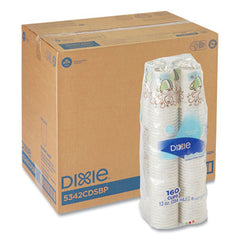 Dixie® PerfecTouch® Paper Hot Cups, 12 oz, Coffee Haze Design, 160/Pack, 6 Packs/Carton