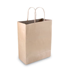 COSCO Premium Shopping Bag, Rope Handles, 10" x 4.5" x 13", Kraft, 50/Box
