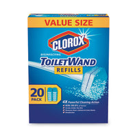 Clorox® Disinfecting ToiletWand™ Refills, Blue/White, 20/Pack Toilet Wands/Brush Heads - Office Ready