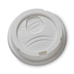 Dixie® Drink-Thru Lid, Fits 8 oz Hot Cups, Plastic, White, 1,000/Carton