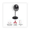 Alera® 16" 3-Speed Oscillating Pedestal Fan, Metal, Plastic, Black Oscillating Pedestal Fans - Office Ready