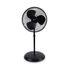 Alera® 16" 3-Speed Oscillating Pedestal Fan, Metal, Plastic, Black