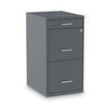 Alera® Soho Three-Drawer Vertical File Cabinet, 3 Drawers: Pencil/File/File, Letter, Charcoal, 14" x 18" x 26.9" Vertical Desk Pedestals - Office Ready
