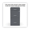 Alera® Soho Three-Drawer Vertical File Cabinet, 3 Drawers: Pencil/File/File, Letter, Charcoal, 14" x 18" x 26.9" Vertical Desk Pedestals - Office Ready