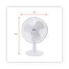 Alera® 12" 3-Speed Oscillating Desk Fan, Plastic, White Oscillating Table Fans - Office Ready