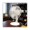 Alera® 12" 3-Speed Oscillating Desk Fan, Plastic, White Oscillating Table Fans - Office Ready