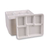 Boardwalk® Bagasse Dinnerware, 5-Compartment Tray, Sugarcane, 10 x 8, White, 500/Carton Compartment/Meal Trays - Office Ready