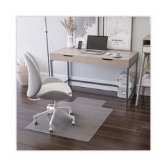 deflecto® EconoMat Non-Studded All Day Use Chair Mat for Hard Floors, Rolled Packed, 36 x 48, Lipped, Clear