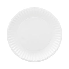 AJM Packaging Corporation Gold Label Coated Paper Plates, 6" dia, White, 100/Pack, 12 Packs/Carton