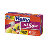 Hefty® Slider Bags, Quart, 8" x 7", Clear, 40/Box Consumer Slider/Zip Food-Storage Bags - Office Ready