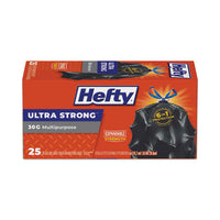 Hefty® Ultra Flex™ Waste Bags, Drawstring, 30 gal, 1.05 mil, 6