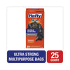 Hefty® Ultra Flex™ Waste Bags, Drawstring, 30 gal, 1.05 mil, 6" x 2.1", Black, 150/Carton Lawn/Leaf & Large Trash Bags - Office Ready