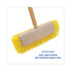 Boardwalk® Dual-Surface Scrub Brush, Yellow Polypropylene Bristles, 10" Brush, Plastic Handle Scrub Brushes - Office Ready