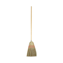 Boardwalk® Parlor Broom, Yucca/Corn Fiber Bristles, 56" Overall Length, Natural, 12/Carton