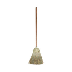 Boardwalk® Corn/Fiber Brooms, Corn/Synthetic Fiber Bristles, 60" Overall Length, Gray/Natural, 6/Carton