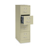 Alera® Four-Drawer Economy Vertical File, Letter-Size File Drawers, 15" x 26.5" x 52", Putty Vertical File Cabinets - Office Ready