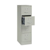Alera® Four-Drawer Economy Vertical File, Letter-Size File Drawers, 15" x 22" x 52", Light Gray Vertical File Cabinets - Office Ready
