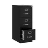 Alera® Three-Drawer Economy Vertical File, Letter-Size File Drawers, 15" x 22" x 40.19", Black Vertical File Cabinets - Office Ready
