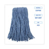 Boardwalk® Cut-End Wet Mop Heads, Standard Head, Cotton/Synthetic Fiber, Cut-End, #24, Blue, 12/Carton Wet Mop Heads - Office Ready