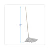 Boardwalk® Handle/Deck Mops, #16 White Cotton Head, 48" Natural Wood Handle Wet Mops - Office Ready