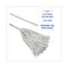 Boardwalk® Handle/Deck Mops, #16 White Cotton Head, 48" Natural Wood Handle Wet Mops - Office Ready