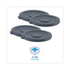 Boardwalk® Round Lids for Waste Receptacles, Flat-Top, Round, Plastic Gray Flat-Top Waste Receptacle Lids - Office Ready