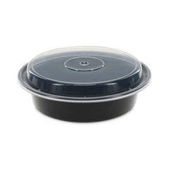 Pactiv Evergreen Newspring® VERSAtainer® Microwavable Containers, 24 oz, 7" Diameter, Black/Clear, Plastic, 150/Carton