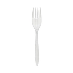 Pactiv Evergreen Fieldware Cutlery, Mediumweight Fork, Plastic, White, 1,000/Carton