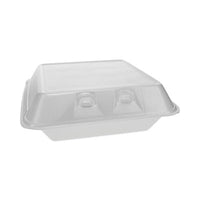 Pactiv Evergreen SmartLock® Foam Hinged Lid Container, Large, 9 x 9.13 x 3.25, White, 150/Carton Takeout Food Containers - Office Ready