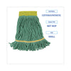 Boardwalk® Super Loop Wet Mop Head, Cotton/Synthetic Fiber, 5" Headband, Small Size, Green, 12/Carton Wet Mop Heads - Office Ready