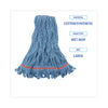 Boardwalk® Super Loop Wet Mop Head, Cotton/Synthetic Fiber, 1" Headband, Large Size, Blue, 12/Carton Wet Mop Heads - Office Ready