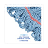 Boardwalk® Super Loop Wet Mop Head, Cotton/Synthetic Fiber, 1" Headband, Large Size, Blue, 12/Carton Wet Mop Heads - Office Ready